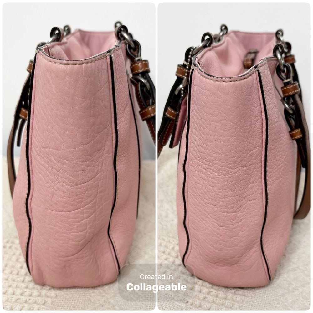 Coach Chelsea East West Leather Shoulder Bag Tote F10892 Light Pink Brown - Picture 5 of 9